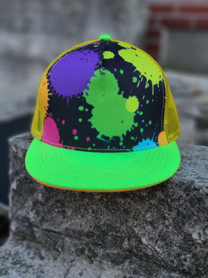 Neon Splatter Trucker Snapback Hat RTS