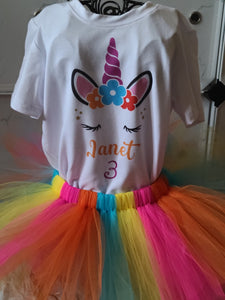 Personalized Unicorn Birthday Tutu Outfit