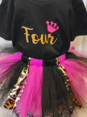 Cheetah Birthday Tutu Outfit ANY AGE