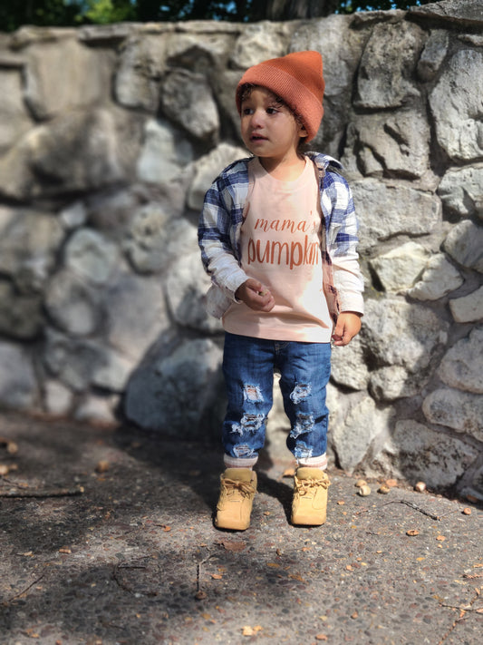 Mama's Pumpkin Fall Girls Shirt Boys Shirt