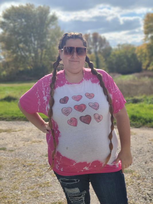 Designer Converstion Hearts Valentines Ladies Shirt Girls Shirt