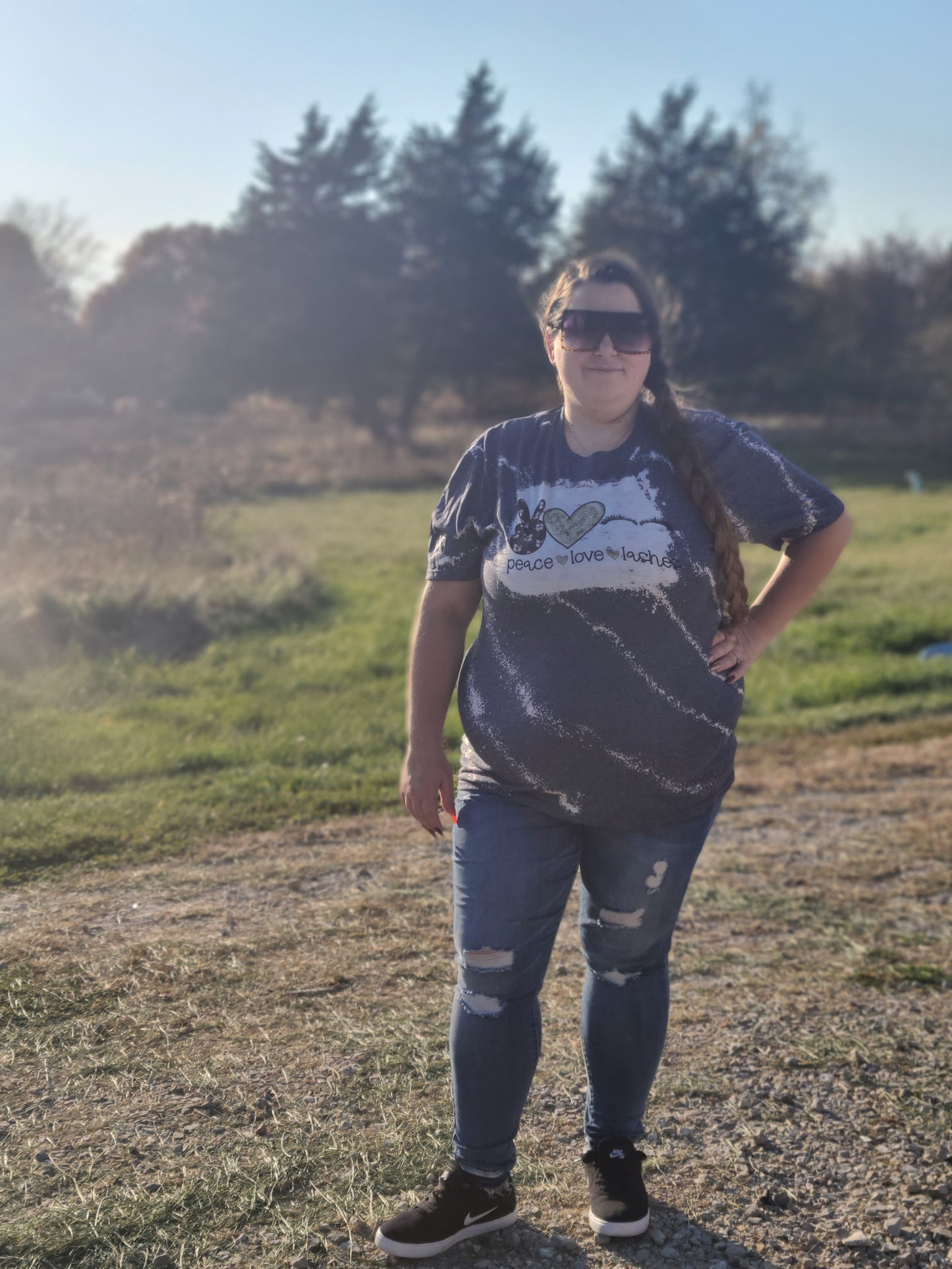 Peace Love Lashes Ladies Shirt