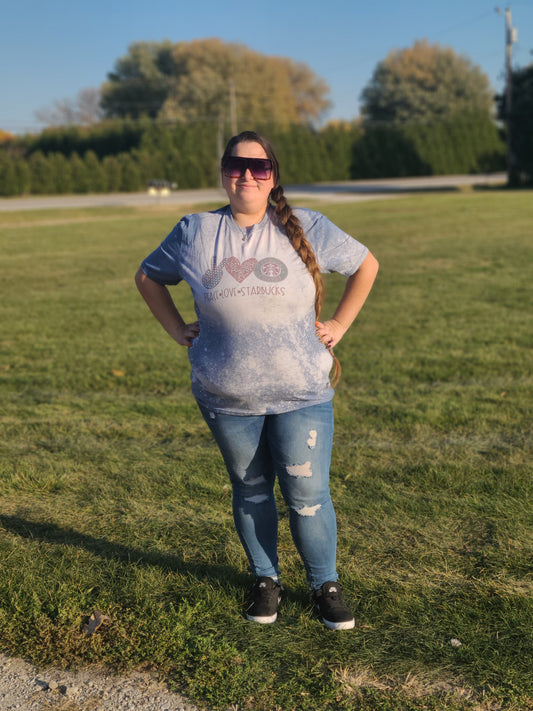 Peace Love Starbucks Ladies Shirt Girls Shirt