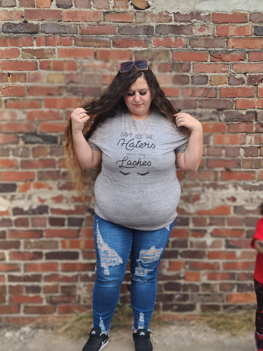 Can't See The Haters Over My Lashes Ladies Shirt