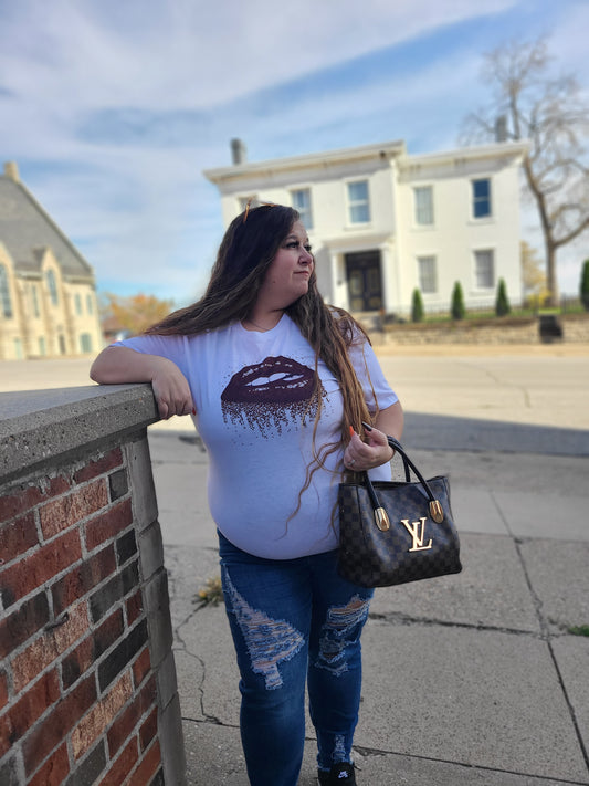 LV Lips Ladies Shirt Girls Shirt Designer