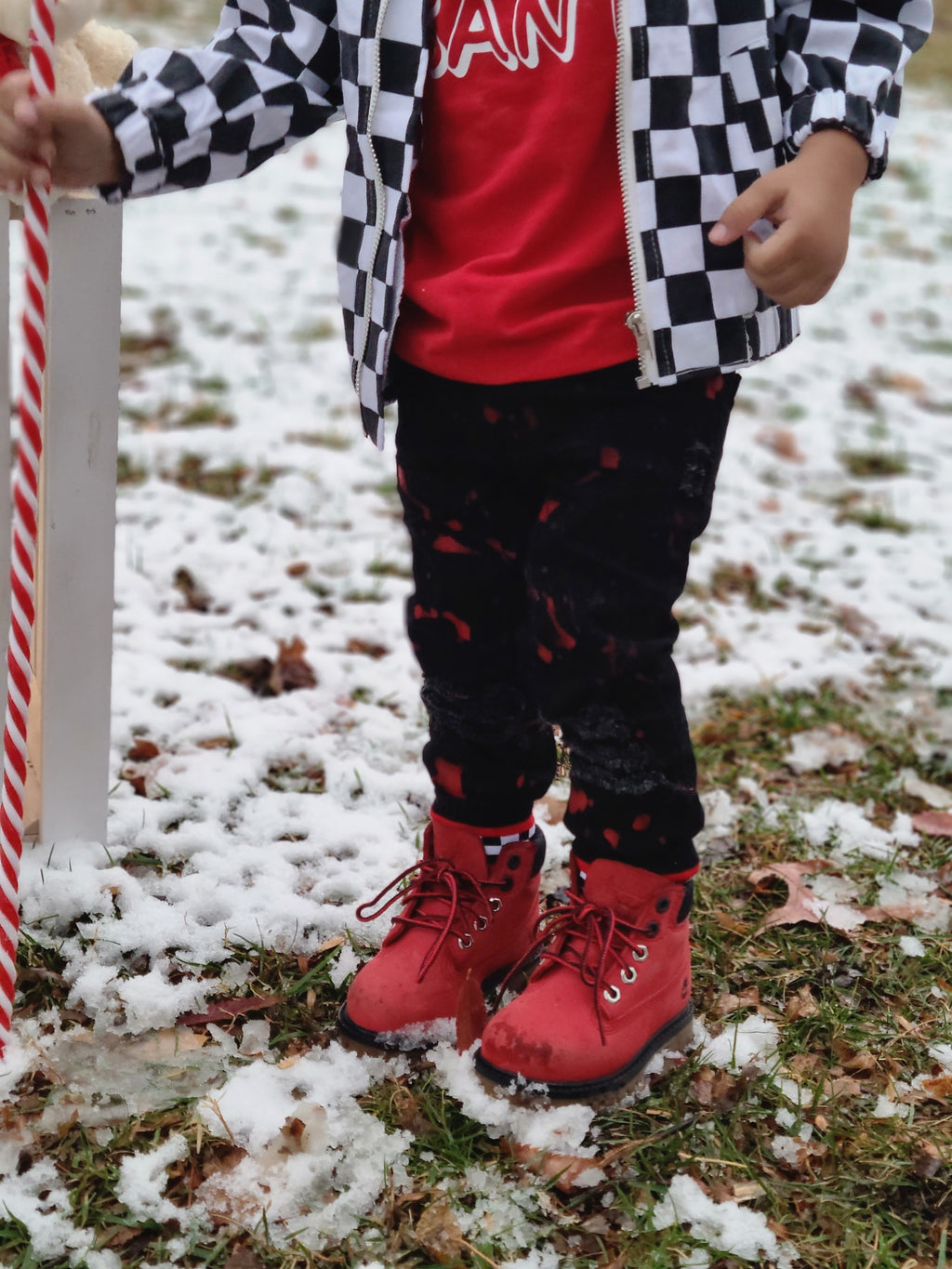 Santa Girls Distressed Jeans Boys Distressed Jeans Christmas