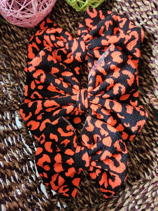 Neon Orange Cheetah Bow RTS