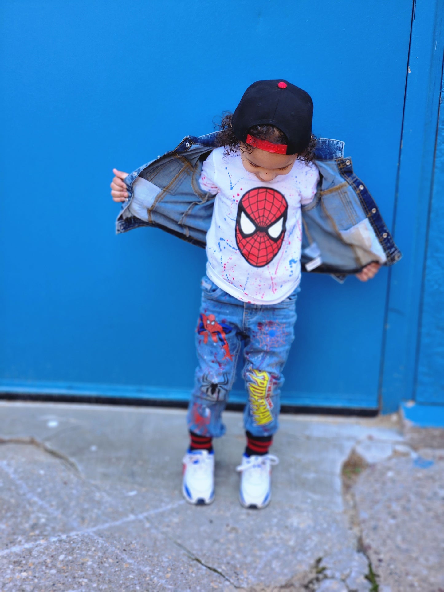 Spider Man Denim Outfit Sets Boys Girls