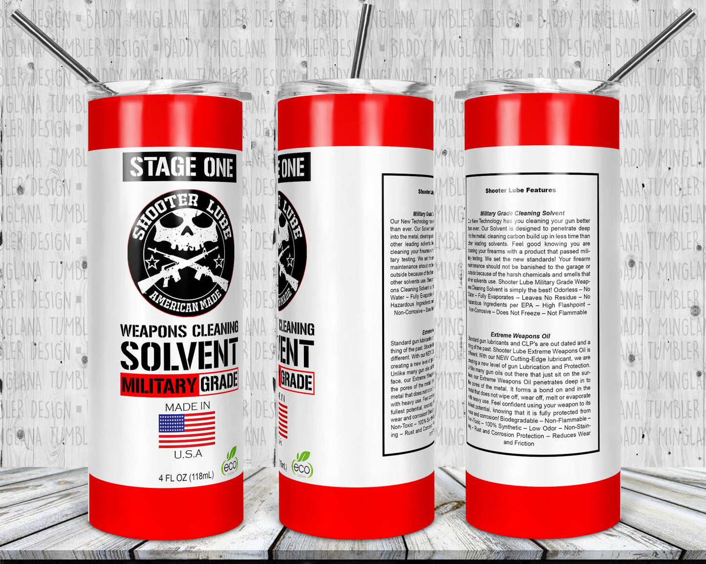 Stage One Shooters Lube Tumbler Mug Sippy Cup Bottle