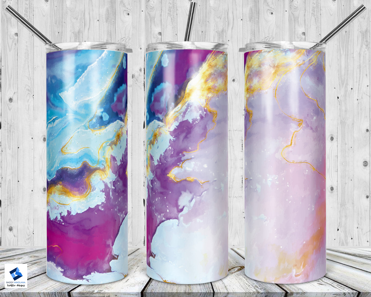 Colorful Watercolor Tumbler Mug Sippy Cup Bottle