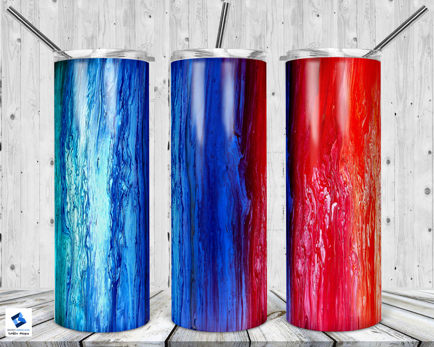 Blue Red Colorful Tumbler Mug Sippy Cup Bottle