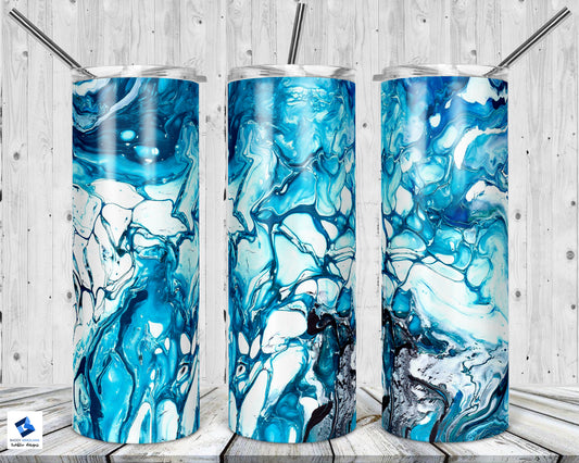 Aqua Watercolor Tumbler Mug Sippy Cup Bottle