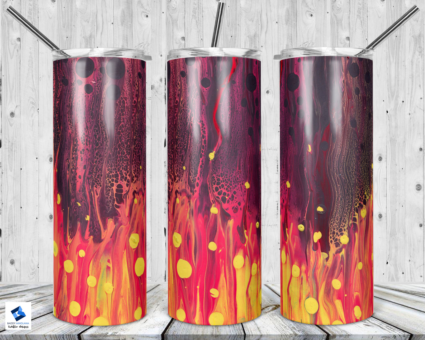 Flames Tumbler Mug Sippy Cup Bottle