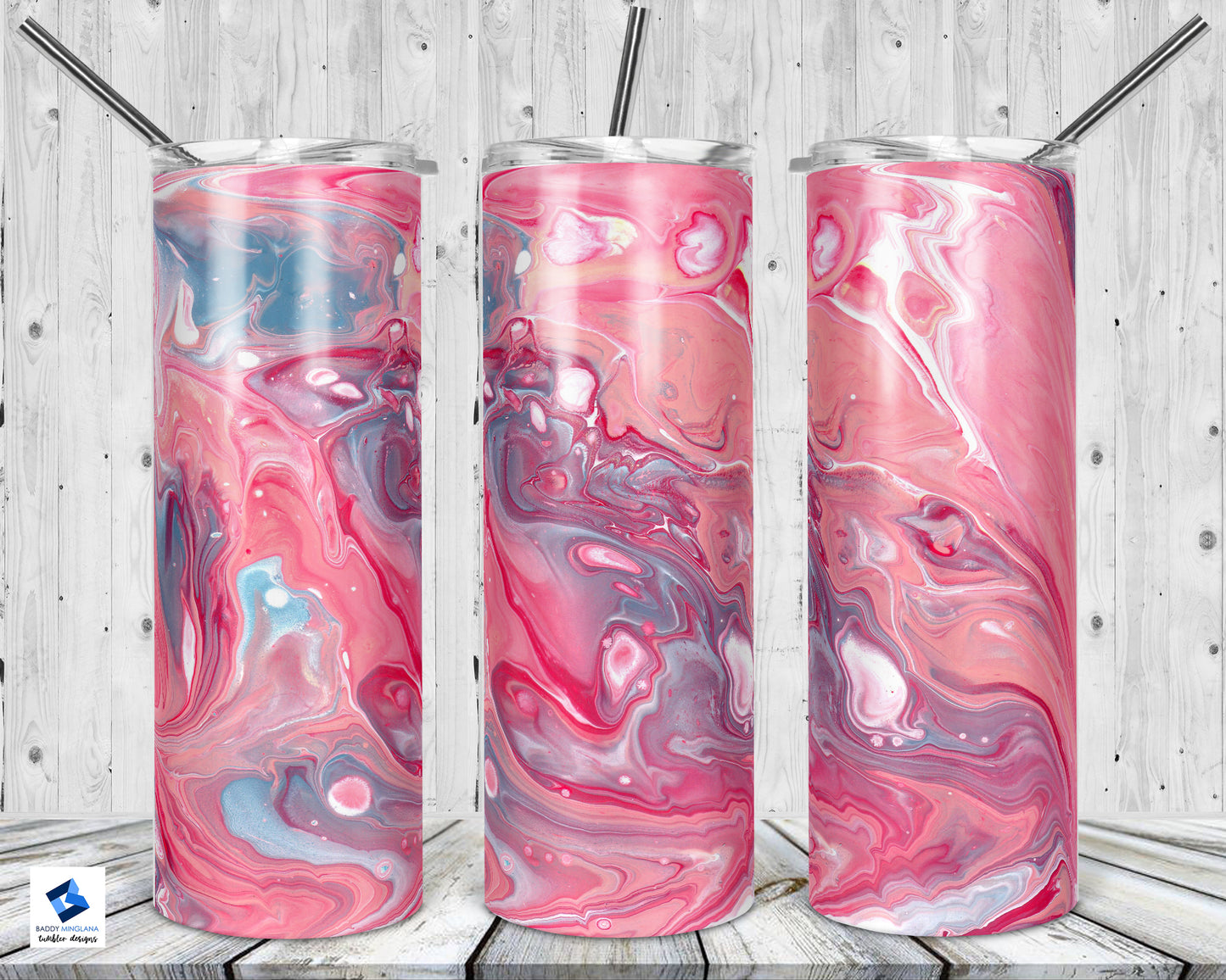 Pinkish Watercolor Tumbler Mug Sippy Cup Bottle