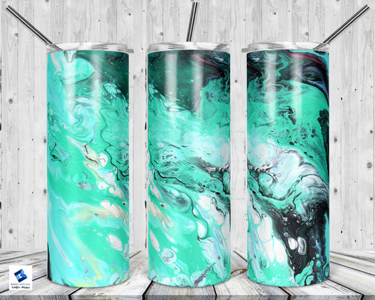 Teal Watercolor Tumbler Mug Sippy Cup Bottle