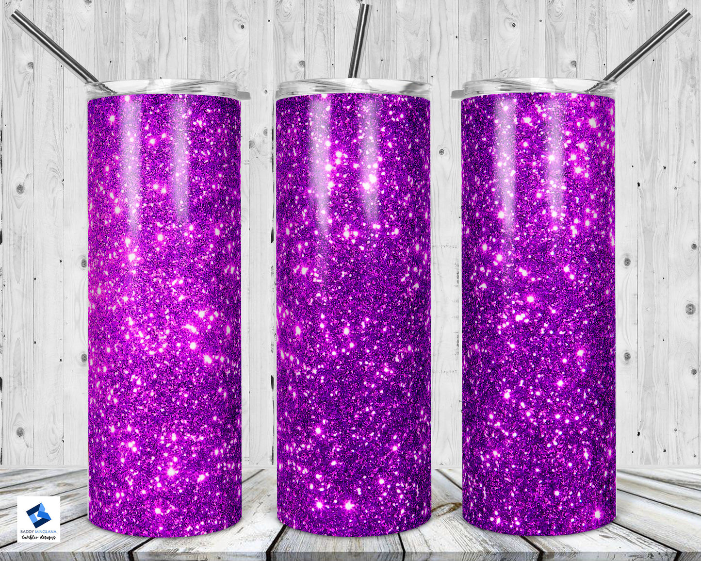 Purple Glitter Tumbler Mug Sippy Cup Bottle