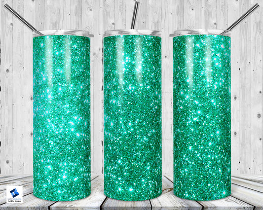 Teal Glitter Tumbler Mug Sippy Cup Bottle