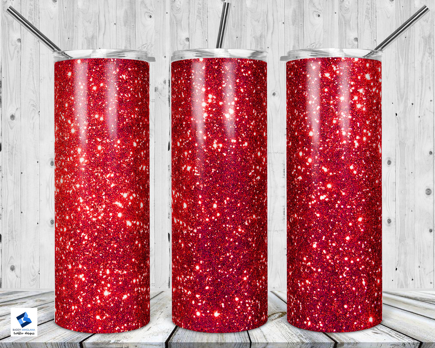 Red Glitter Tumbler Mug Sippy Cup Bottle