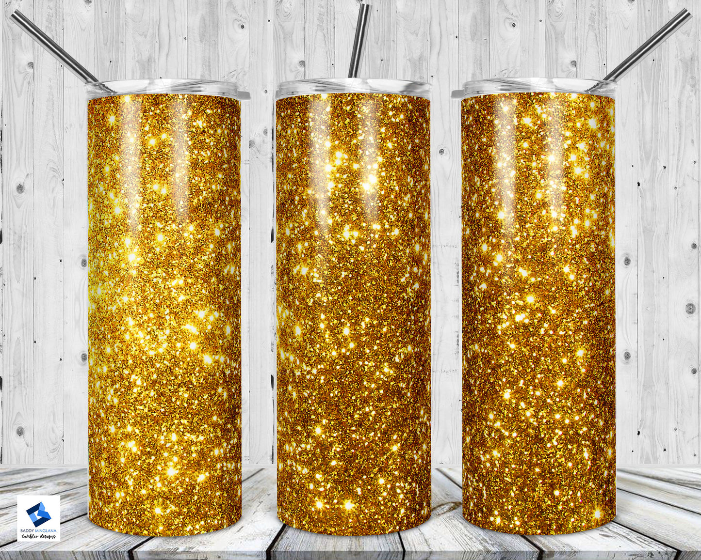 Gold Glitter Tumbler Mug Sippy Cup Bottle