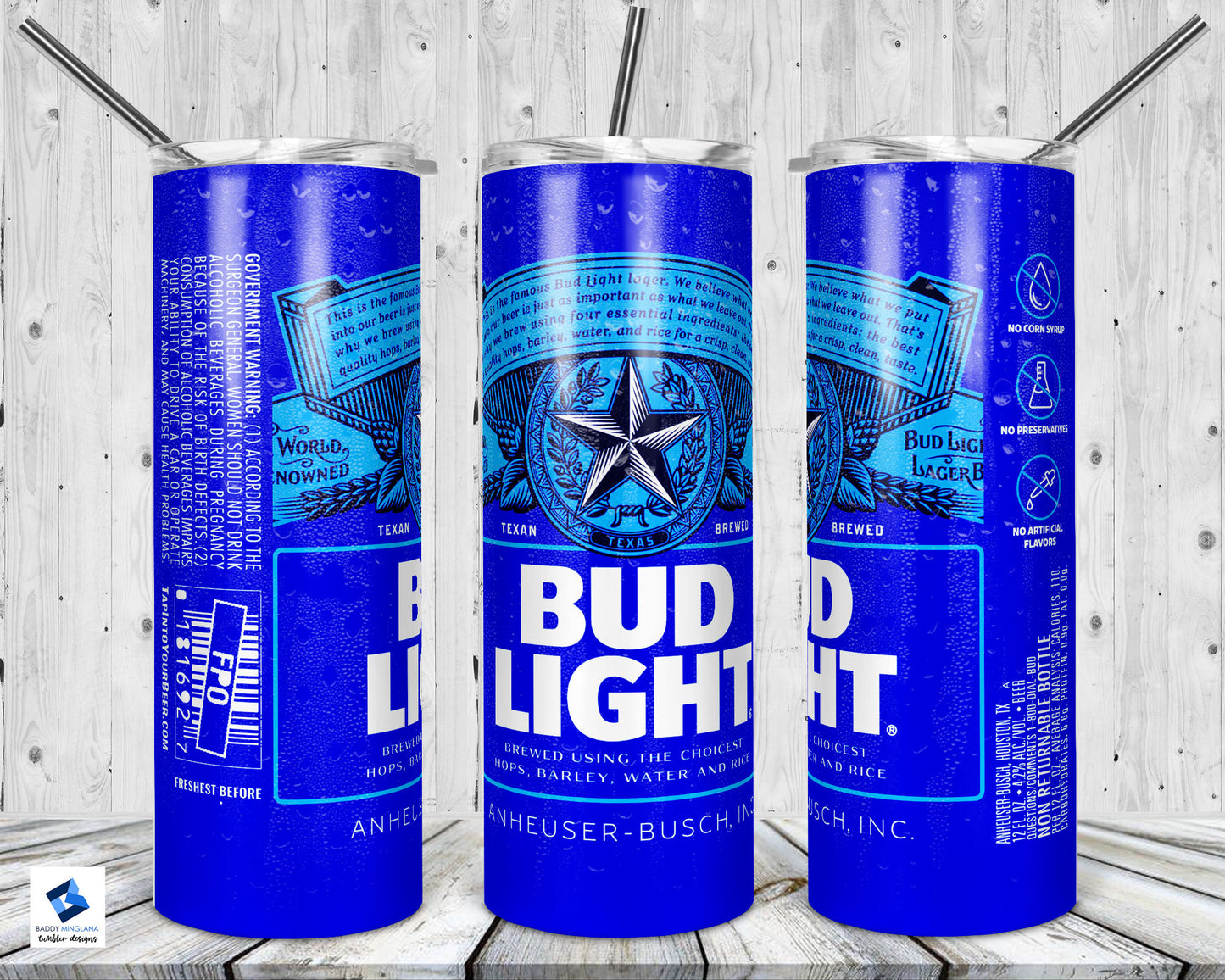 Bud Light Tumbler Mug Sippy Cup Bottle