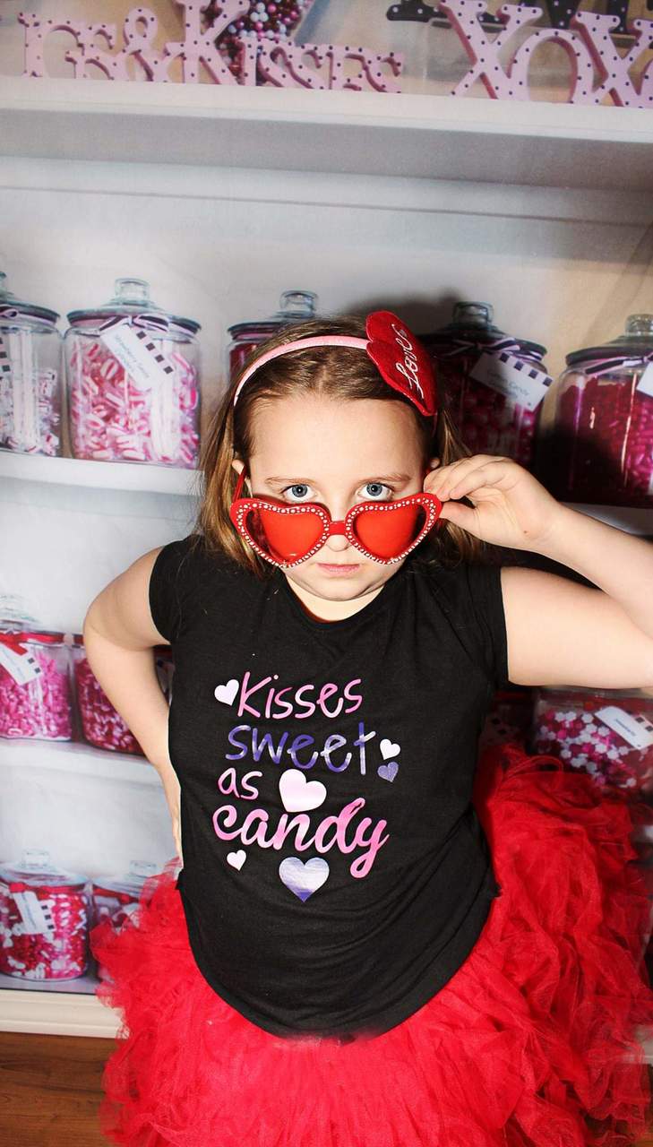 Kisses As Sweet As Candy Valentines Girls Shirt