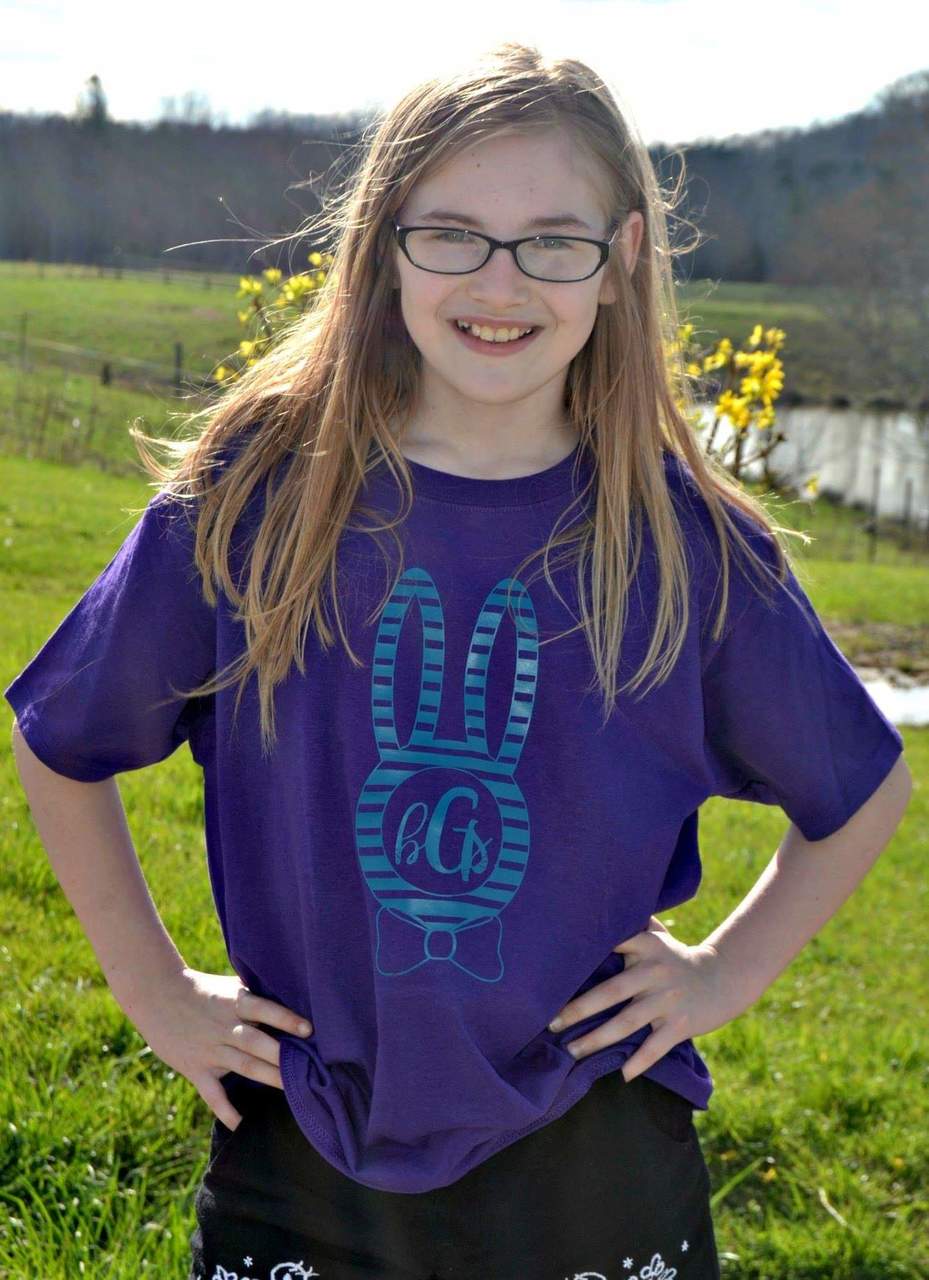 Monogrammed Bunny Girls Shirt Easter
