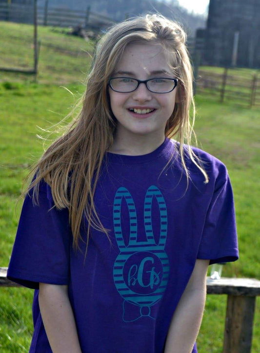 Monogrammed Bunny Girls Shirt Easter
