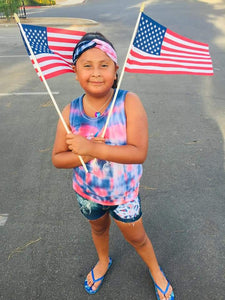 Unicorn 4th of July Girls Distressed Jean Shorts