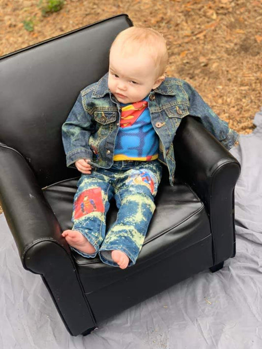 Superman Denim Outfit Sets Boys Girls