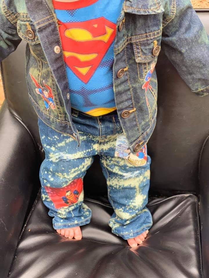 Superman Denim Outfit Sets Boys Girls