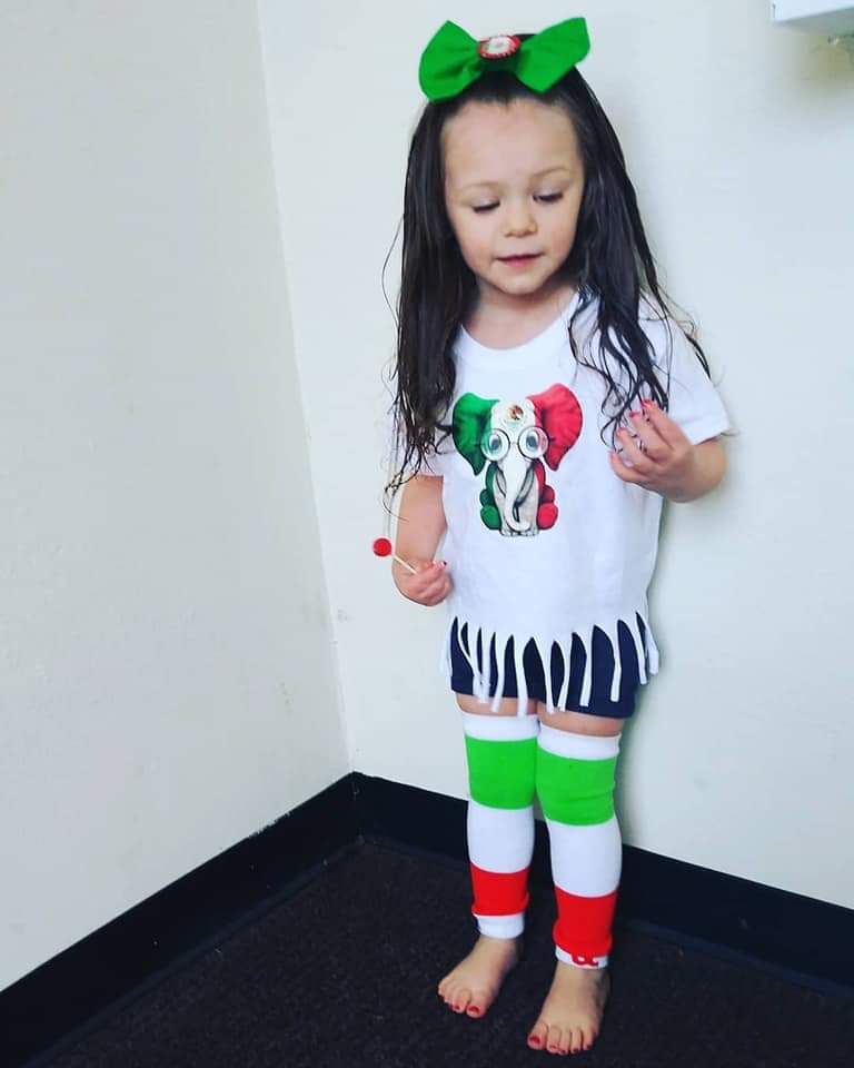 Elephant Mexican Flag Girls Shirt