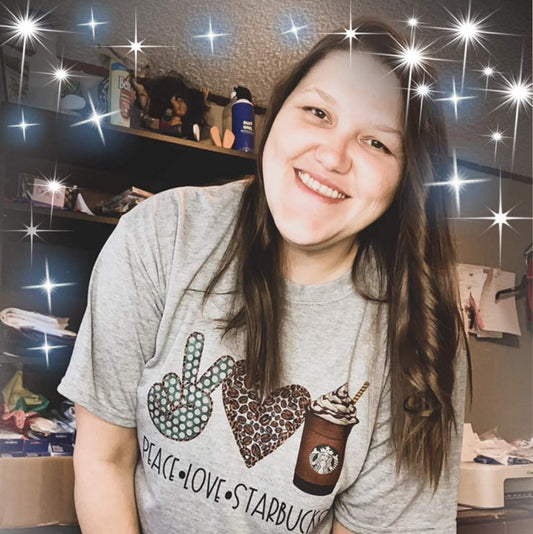 Peace Love Starbucks Ladies Shirt Girls Shirt