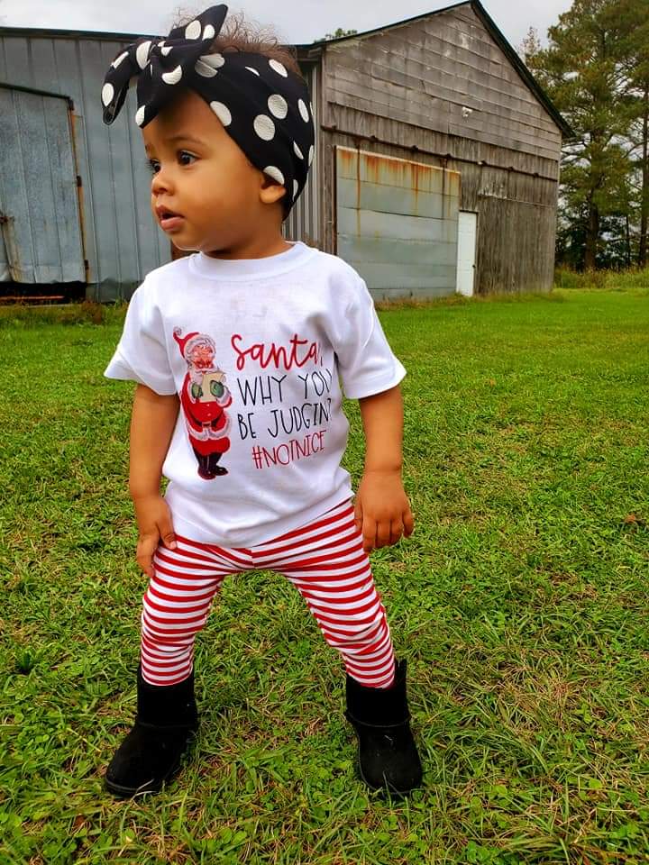 Santa Why you be judgin Christmas Boys Shirt Girls Shirt Ladies Shirt Mens Shirt