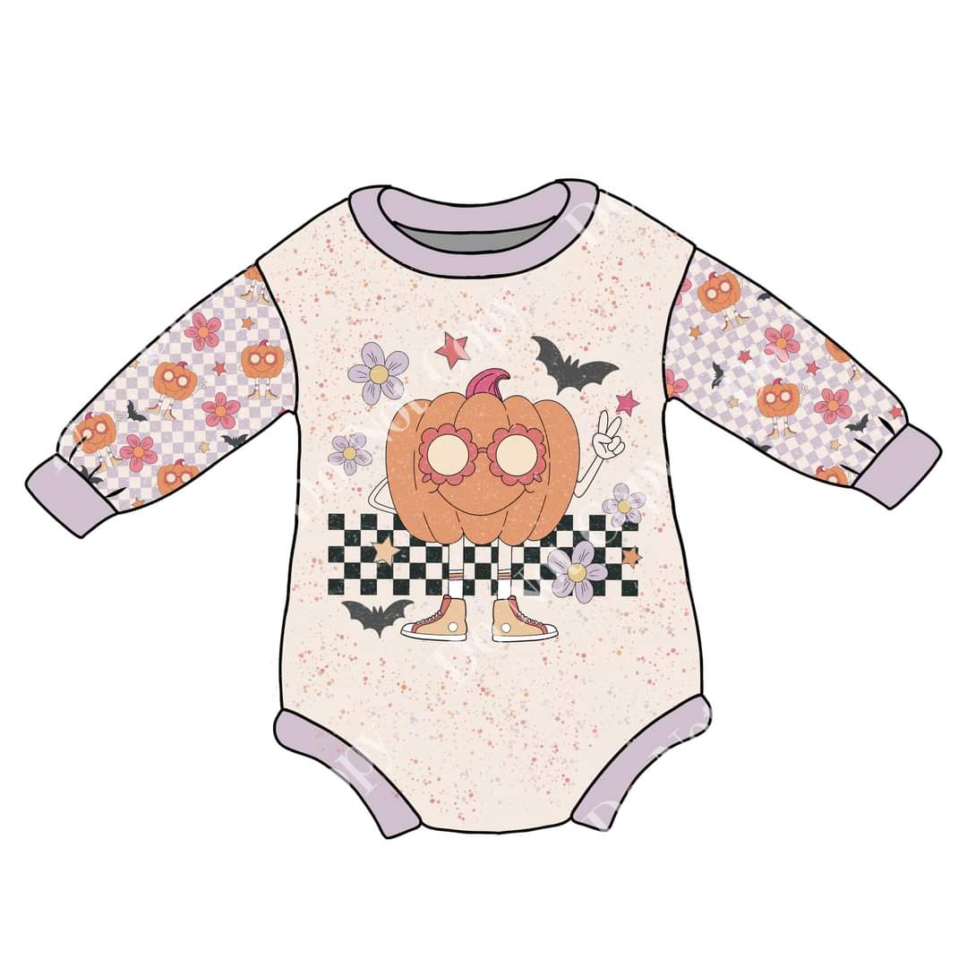 Pumpkin Sweater Romper Halloween