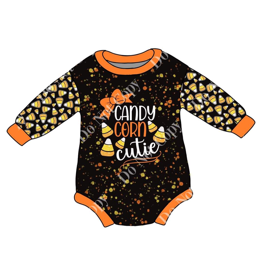 Candy Corn Cutie Sweater Romper Halloween