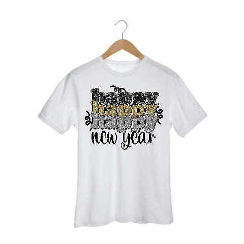 Happy Happy Happy New Year Girls Shirt Ladies Shirt