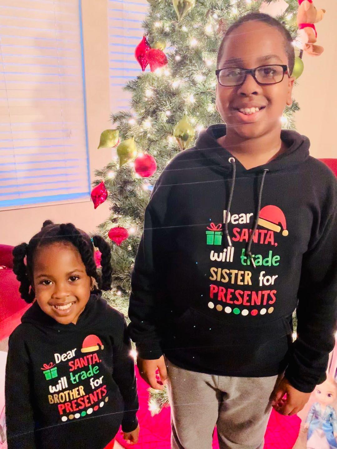 Dear Santa will trade Sister Hoodie Christmas Boys Shirt Girls Shirt