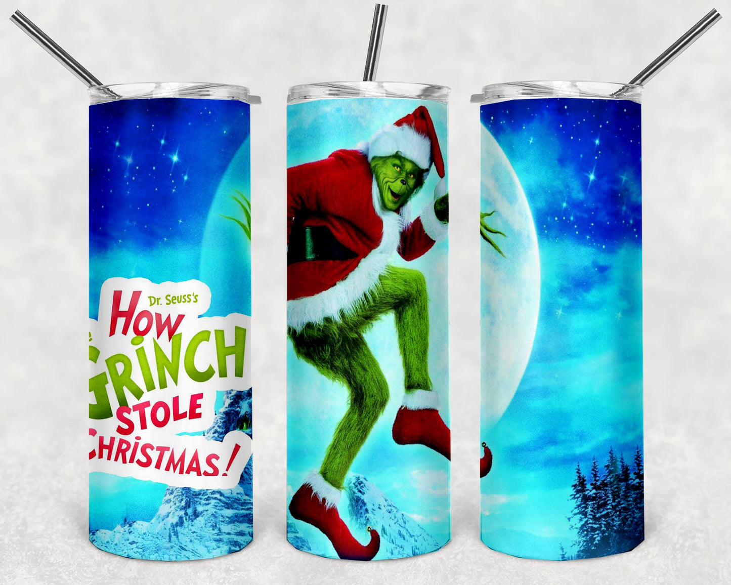 Grinch Christmas Tumbler Mug Sippy Cup Bottle