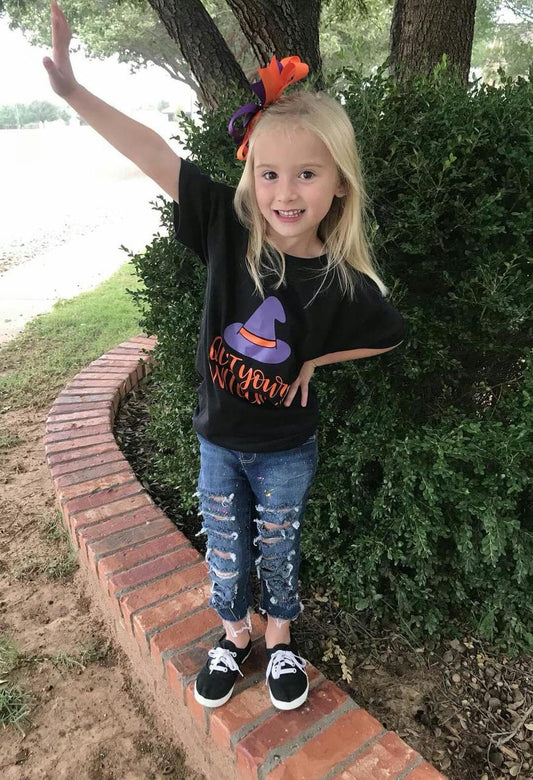Quit your Witchin Halloween Girls Shirt