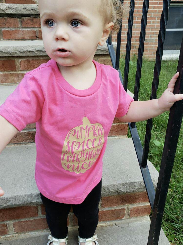 Pumpkin Spice & Everything Nice Fall Girls Shirt