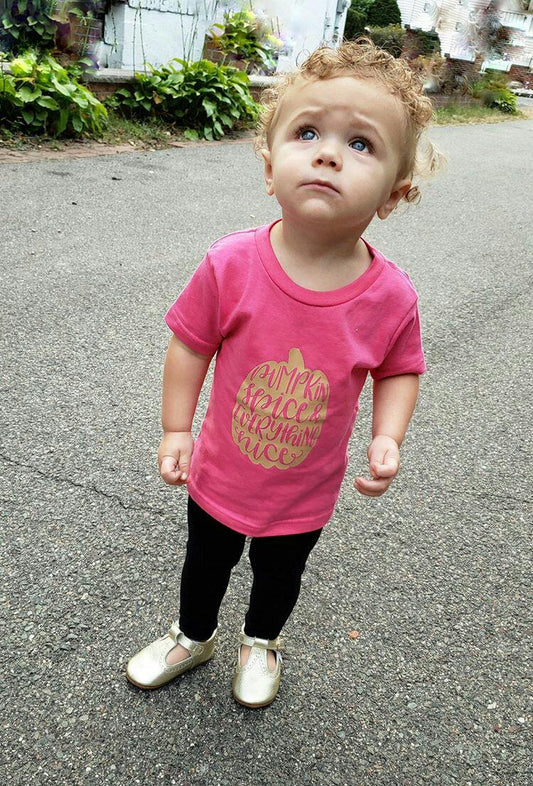 Pumpkin Spice & Everything Nice Fall Girls Shirt