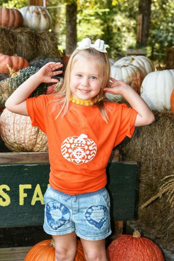 Pumpkin Polka Dot Chevron Shirt Girls Shirt Fall