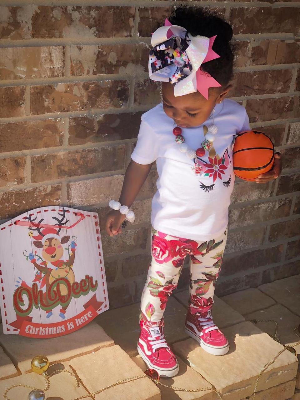 Unicorn Christmas Girls Shirt
