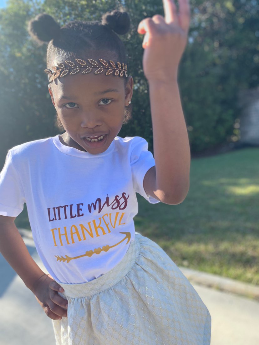 Little Miss Thankful Girls Shirt Fall Thanksgiving