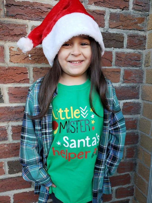 Christmas Boys Shirt Little Mister Santa's Helper