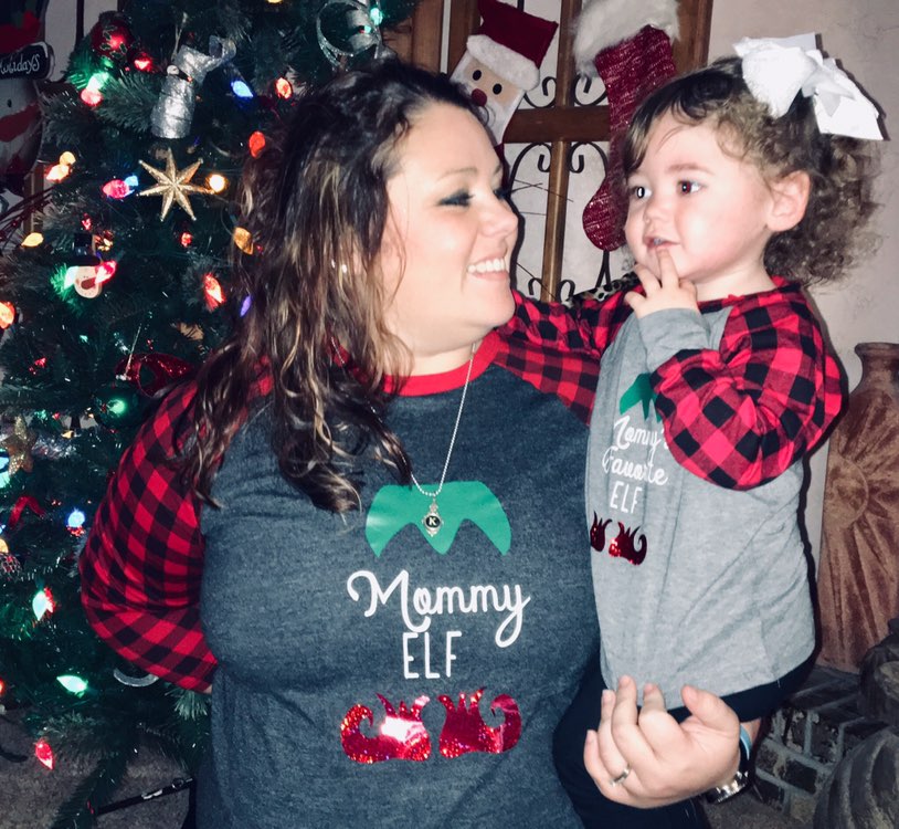 Mommy and Me Buffalo plaid Raglans shirts "Elf" Christmas Ladies Shirt