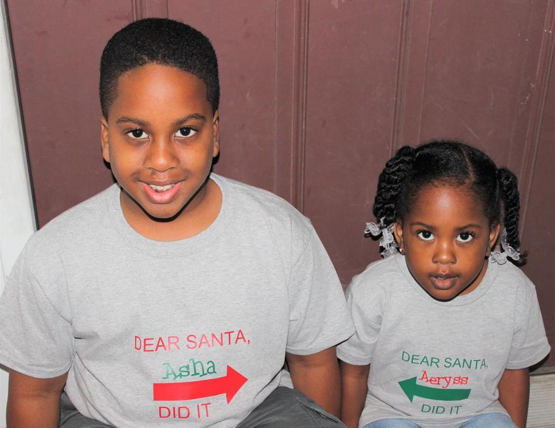 Dear Santa, She did it He did it Personalized Christmas Boys Shirt Girls Shirt