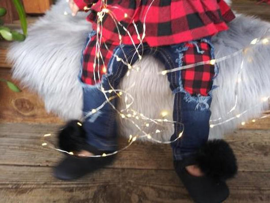 Buffalo Plaid Peeka Boo Girls Distressed Jeans Christmas