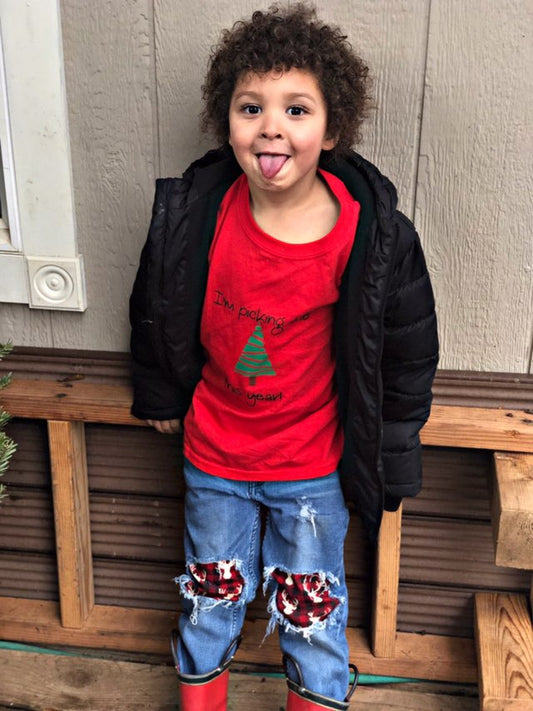 I'm picking the tree Christmas Boys Shirt Girls Shirt