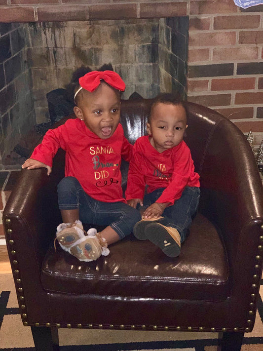 Santa He did it/She did it Sibling sets Christmas boys Shirt girls Shirt